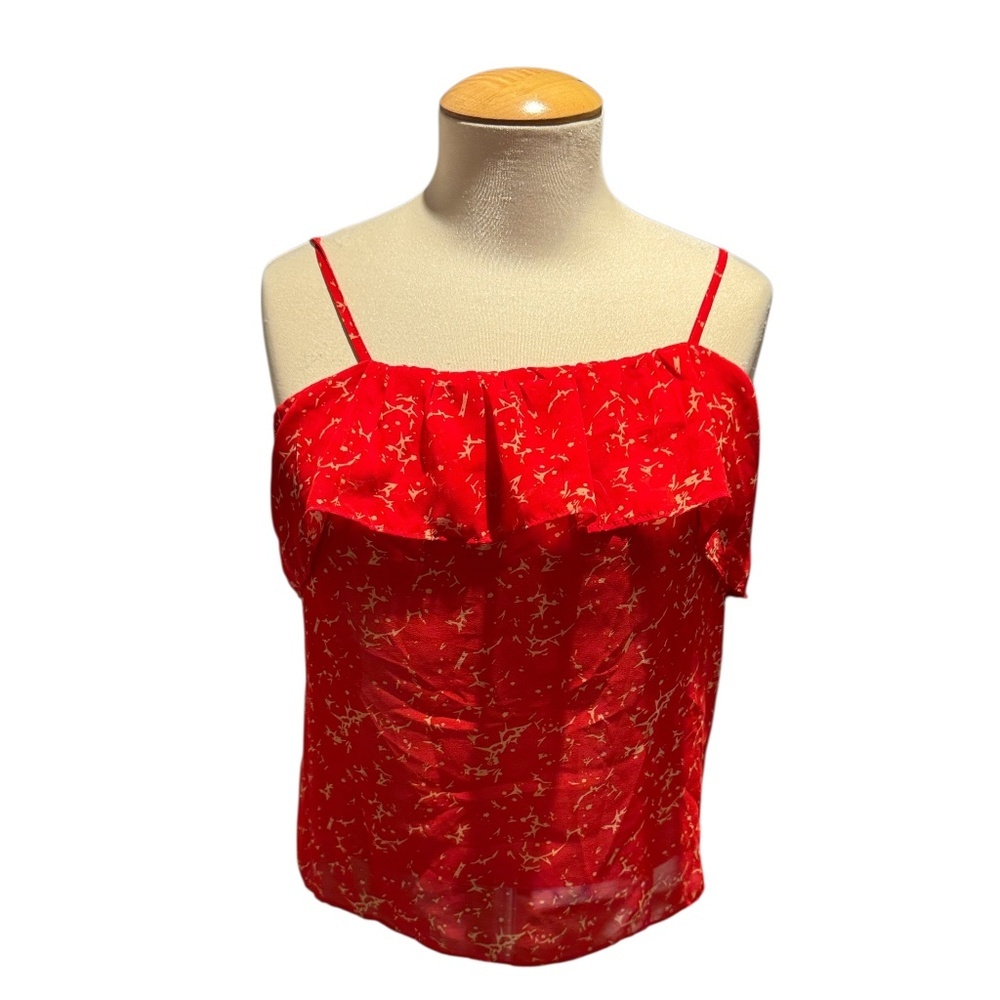 PATTERSON J KINCAID red pattern lightweight cami tank blouse - size XS